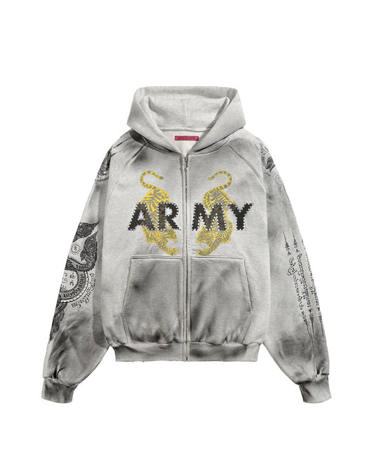 Studded Army Sak Yon Zip-up
