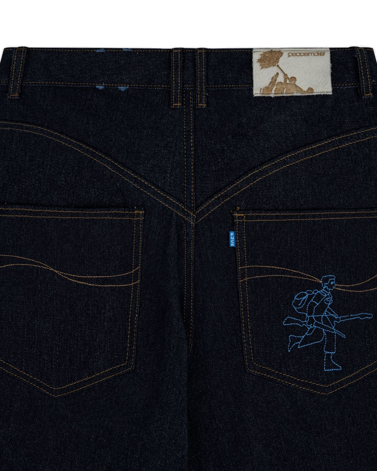 Kbach Denim Indigo — back pockets